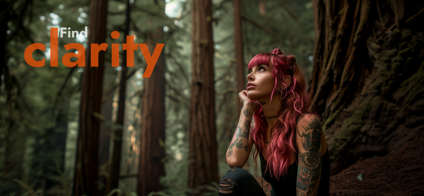 People standing in woods.